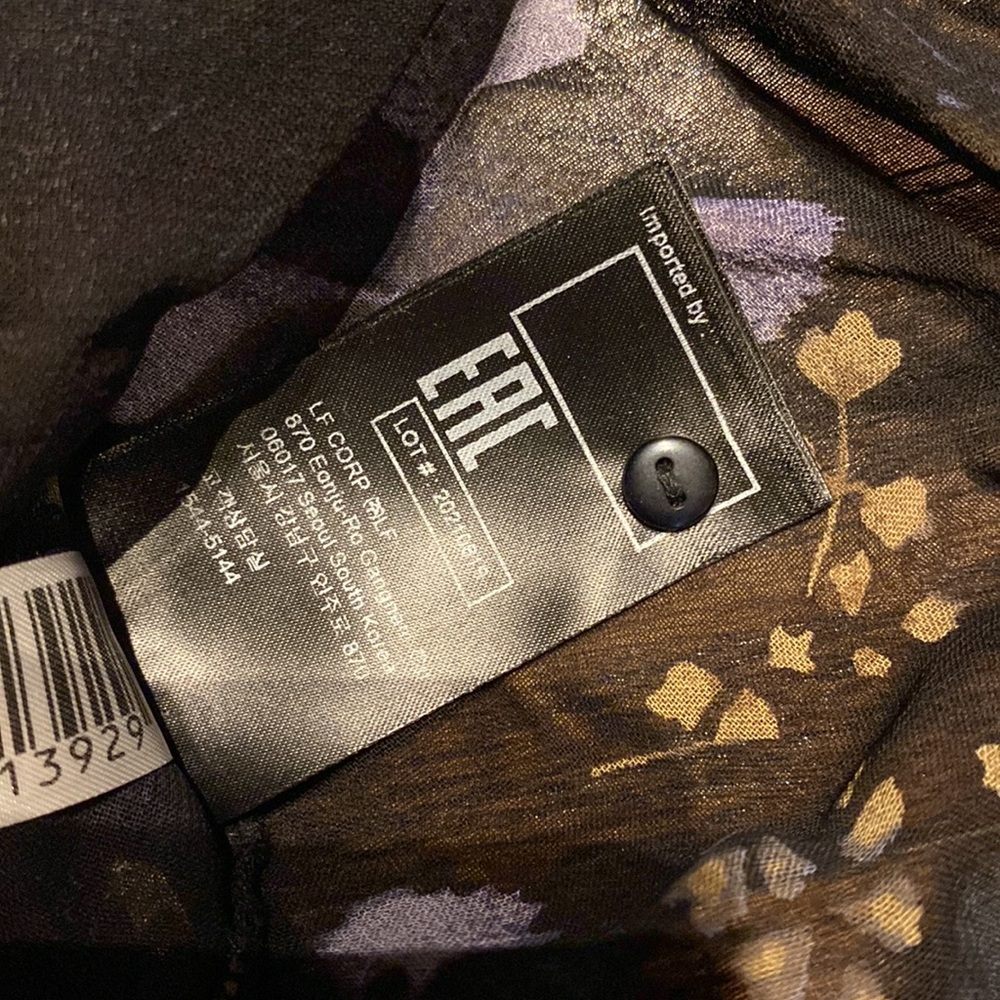 ba&sh black sheer and lace top with purple floral print - Picture 12 of 13
